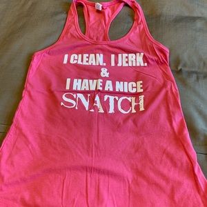 Pink workout tank. Never worn. Size Med.